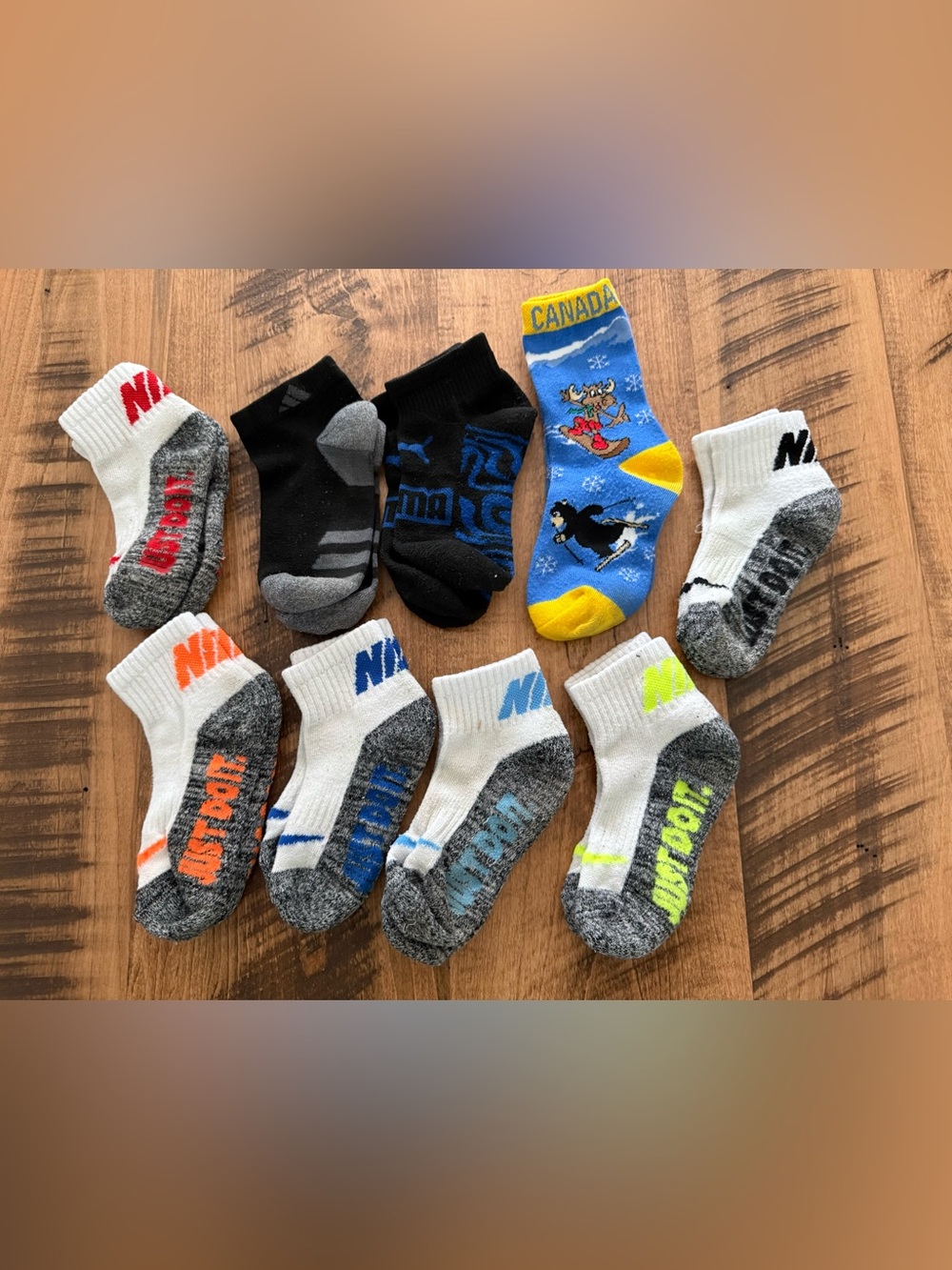 Nike Kids White, Gray & Blue Athletic Socks - Assorted Pack